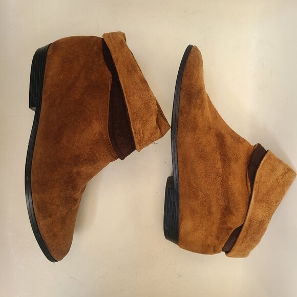 Vtg 80s 90s Impo Brown Ankle Slouch Boots 8 Boho Retro Robin Hood - Picture 6 of 16